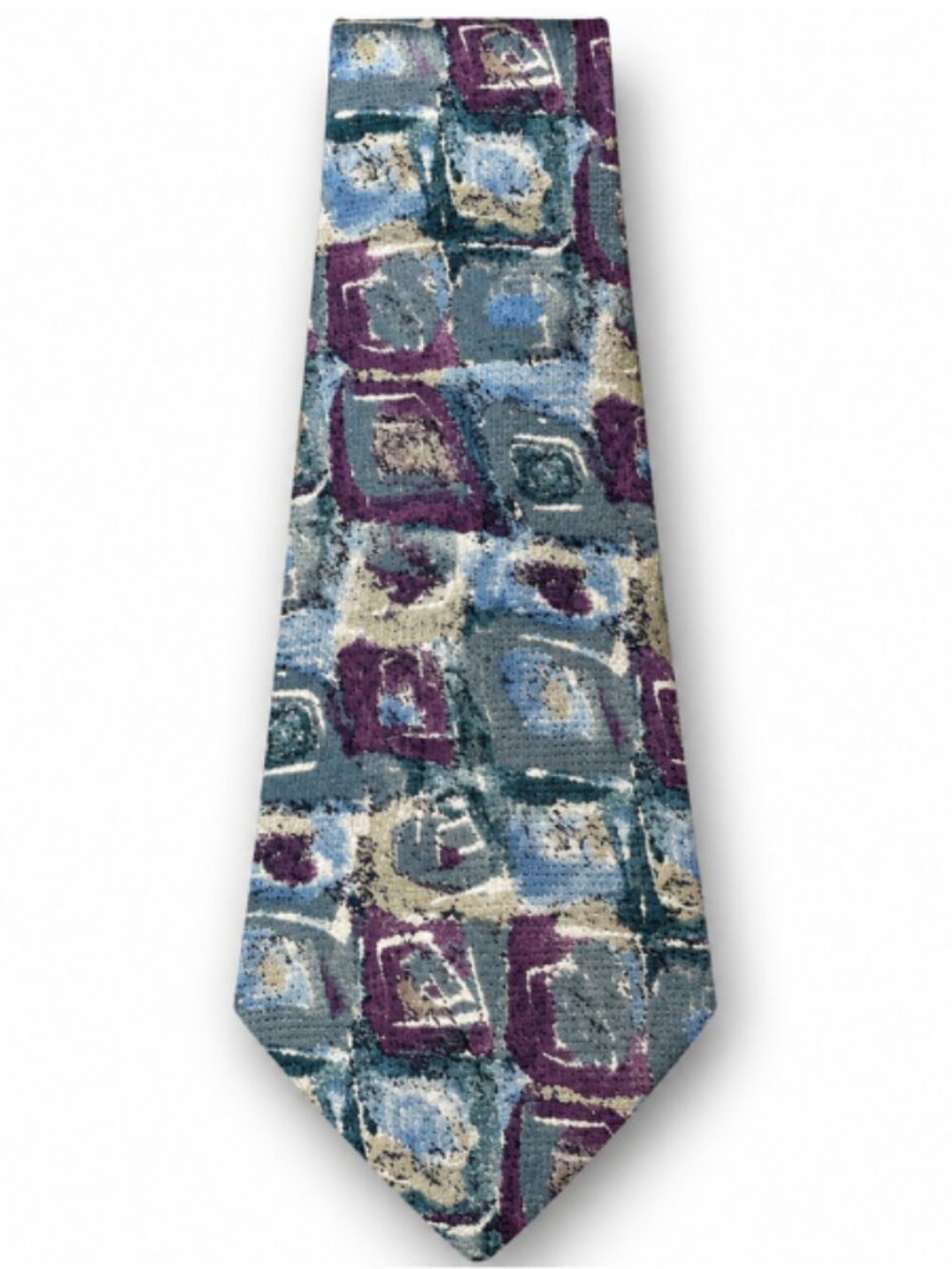 Vito Rufolo 100% silk necktie-abstract geometric mosaic print - Vintage